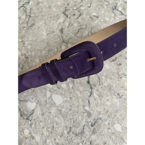 Vintage 80s Suede Leather Belt Vibrant Purple Size Small JL